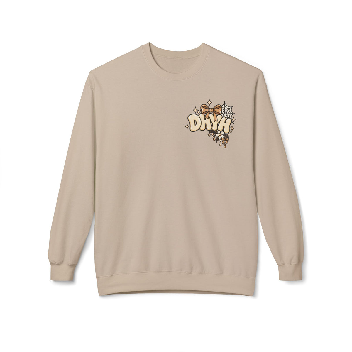 WOMENS— Cream Halloween Themed "DHYH" Crewneck