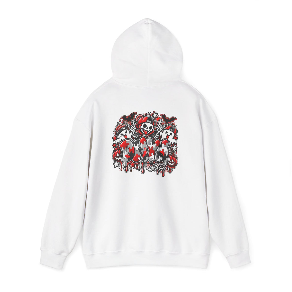 ADULT UNISEX- Red Autism Halloween Themed "DHYH" Hoodie
