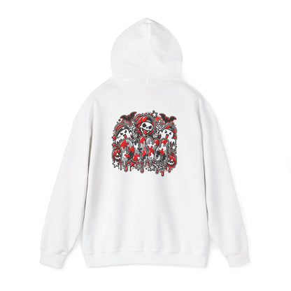 ADULT UNISEX- Red Autism Halloween Themed "DHYH" Hoodie