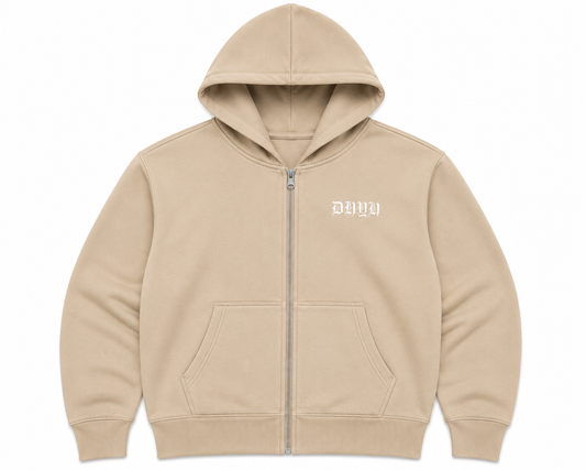 MENS- Tan Don’t Humble Your Hustle Angel Zip Hoodie