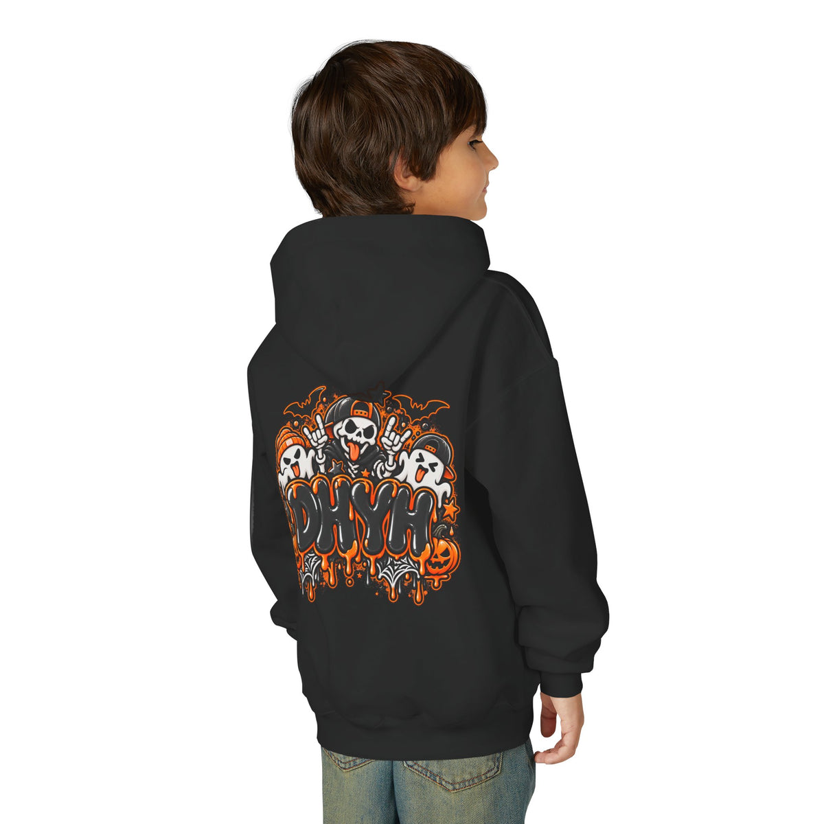 BOY'S- Orange Halloween Themed DHYH Hoodie
