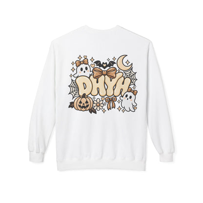 WOMENS— Cream Halloween Themed "DHYH" Crewneck