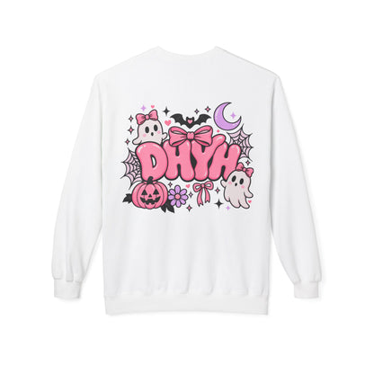 WOMEN'S — Pink Halloween Themed "DHYH" Hoodie
