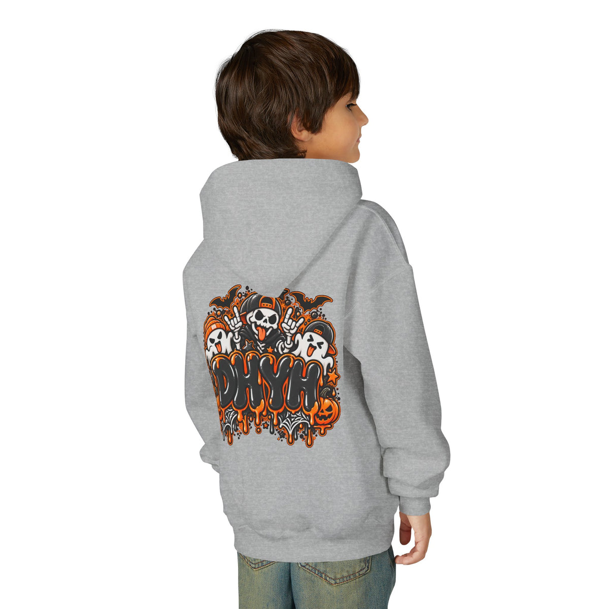 BOY'S- Orange Halloween Themed DHYH Hoodie