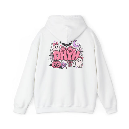 WOMENS- Pink Halloween Themed "DHYH" Hoodie