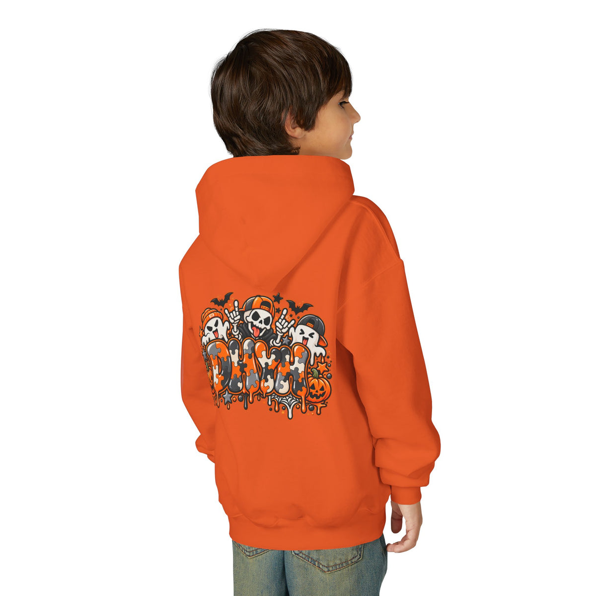 BOYS- Orange Autism Halloween Themed DHYH Hoodie