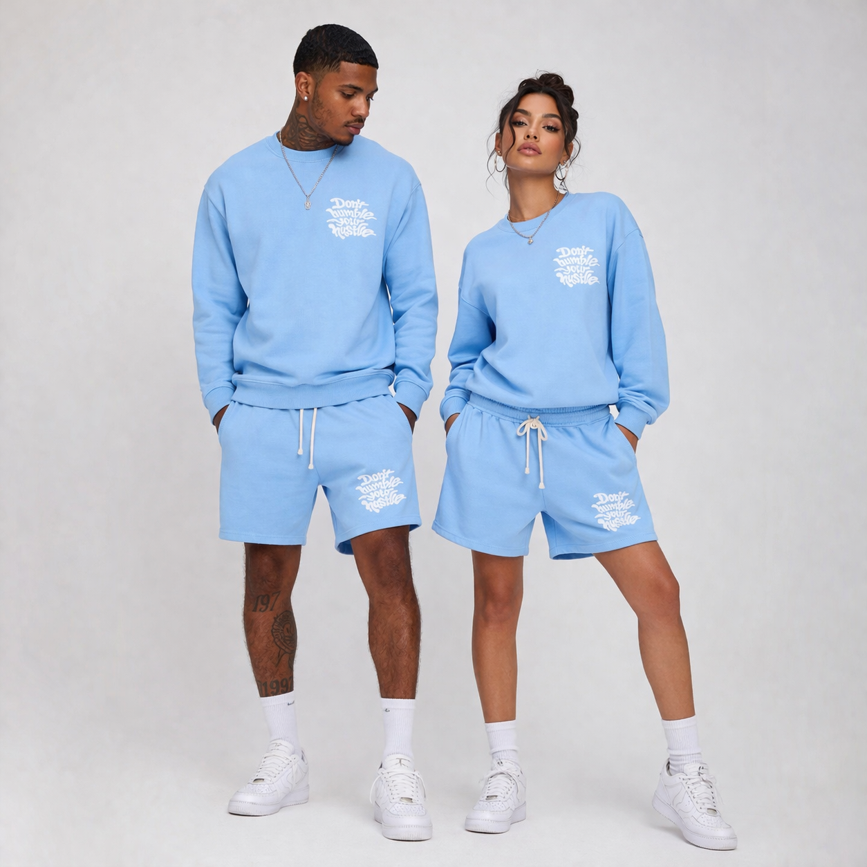 Light Blue- Oversized Shorts