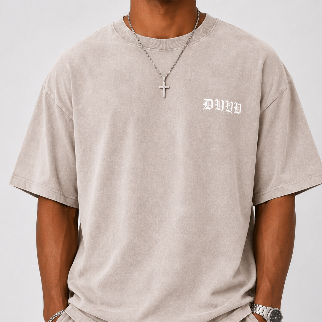 MENS- Snow Washed Oversized Cotton T-Shirt